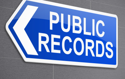 Illustration depicting a sign with a public records concept.